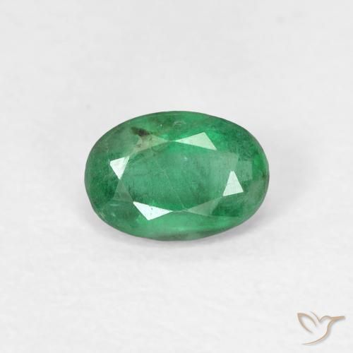 0.43ct طبيعي أخضر فاتح متوسط زمرد, بيضوي, SI