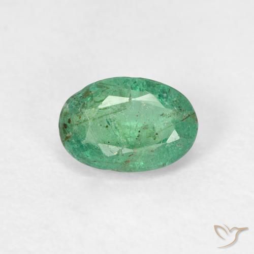 0.51ct طبيعي أخضر رائع زمرد, بيضوي, SI