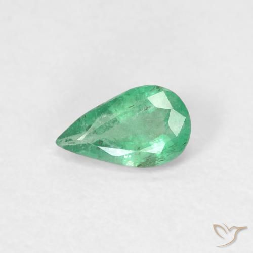 0.32ct طبيعي أخضر كثيف زمرد, شكل الكمثرى, SI