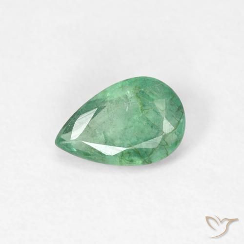 0.37ct طبيعي أخضر رائع فاتح زمرد, شكل الكمثرى, SI