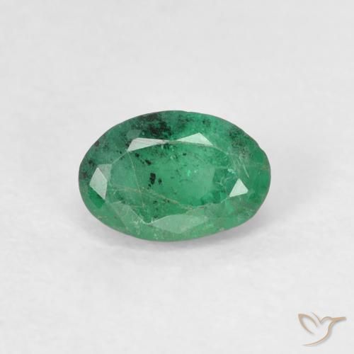 0.48ct طبيعي أخضر فاتح متوسط زمرد, بيضوي, SI