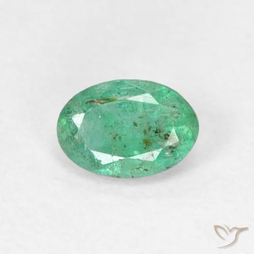 0.47ct طبيعي أخضر متوسط زمرد, بيضوي, SI