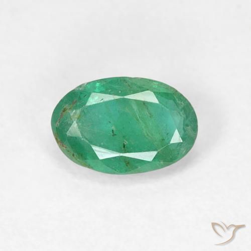 0.48ct طبيعي أخضر فستقى زمرد, بيضوي, SI