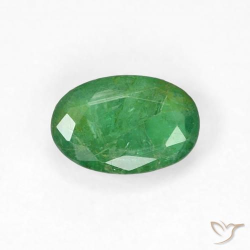 0.49ct طبيعي أخضر متوسط زمرد, بيضوي, SI