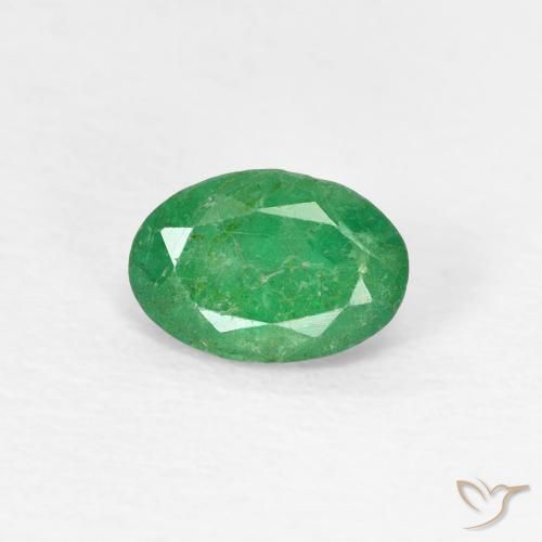 0.46ct طبيعي أخضر متوسط زمرد, بيضوي, SI