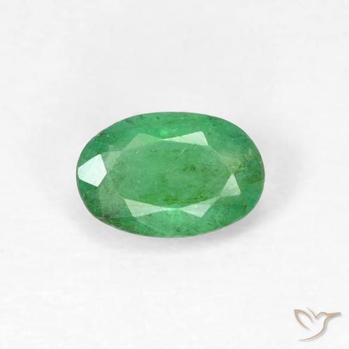 0.51ct طبيعي أخضر متوسط زمرد, بيضوي, SI