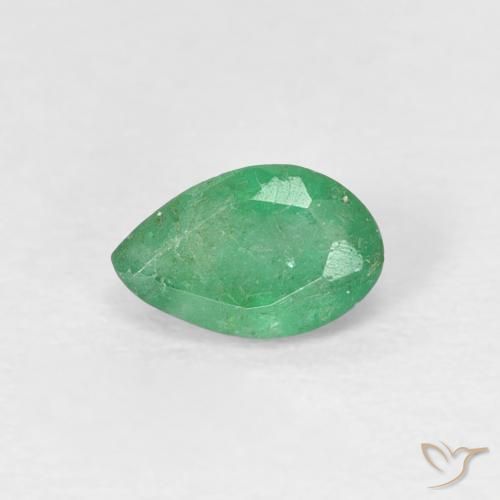 0.41ct طبيعي أخضرالنعناع زمرد, شكل الكمثرى, SI