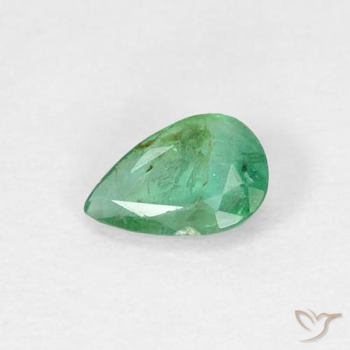 0.32ct طبيعي أخضر رائع زمرد, شكل الكمثرى, SI