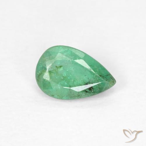 0.35ct طبيعي أخضر فستقى زمرد, شكل الكمثرى, SI