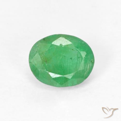 0.40ct طبيعي أخضر النفل زمرد, بيضوي, VS-SI