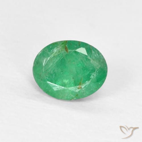 0.40ct طبيعي أخضر متوسط زمرد, بيضوي, VS-SI