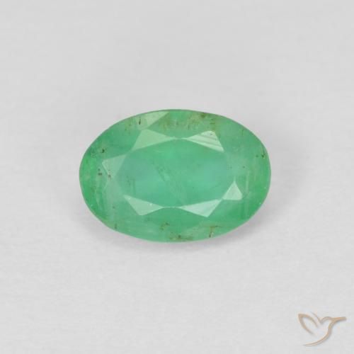 0.40ct طبيعي اخضر فاتح زمرد, بيضوي, VS-SI