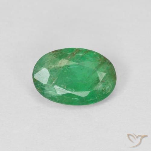 0.40ct طبيعي أخضر النفل زمرد, بيضوي, VS-SI