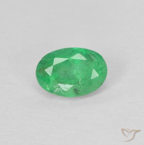 0.23ct طبيعي أخضر النفل زمرد, بيضوي, VS-SI