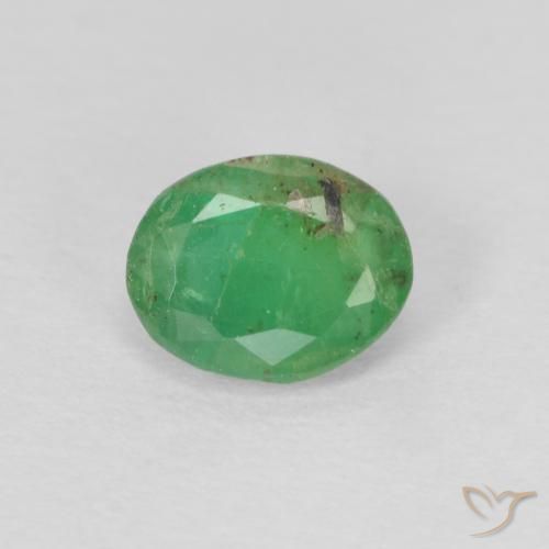 0.58ct طبيعي أخضر متوسط زمرد, بيضوي, SI