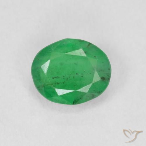 0.61ct طبيعي أخضر النفل زمرد, بيضوي, SI