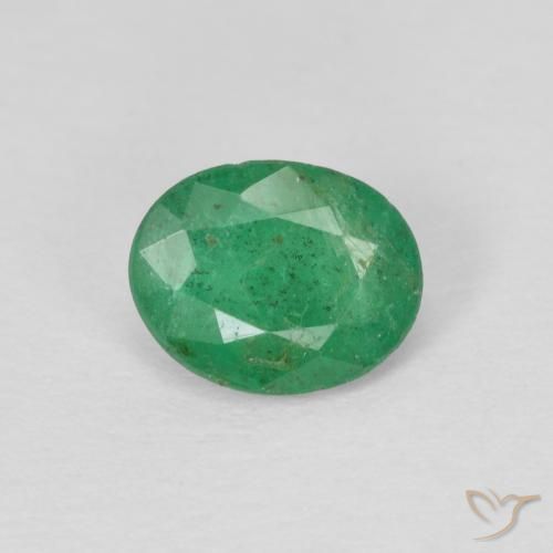 0.60ct طبيعي أخضر دافئ زمرد, بيضوي, SI