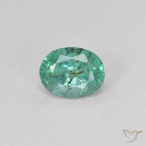 0.47ct طبيعي أخضر متوسط زمرد, بيضوي, SI