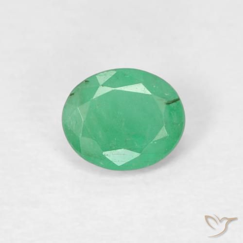 0.32ct طبيعي أخضر متوسط زمرد, بيضوي, قليلا جدا