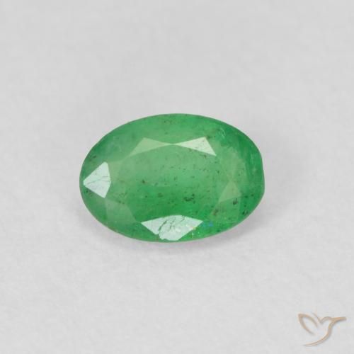 0.34ct طبيعي أخضر متوسط زمرد, بيضوي, SI