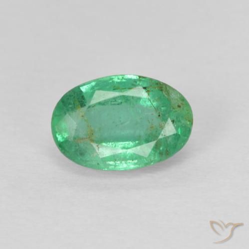 0.56ct طبيعي أخضر رائع زمرد, بيضوي, VS-SI