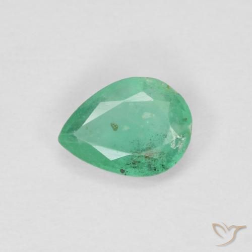 0.25ct طبيعي أخضر اليشم زمرد, شكل الكمثرى, VS-SI
