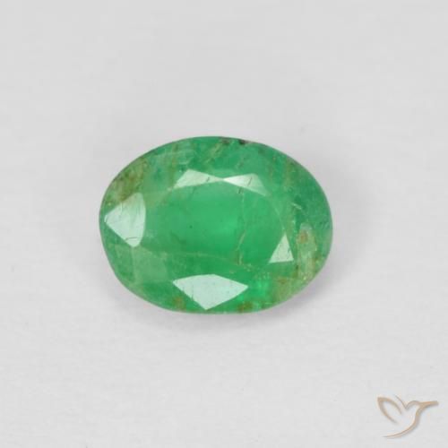 0.29ct طبيعي أخضر النفل زمرد, بيضوي, VS-SI