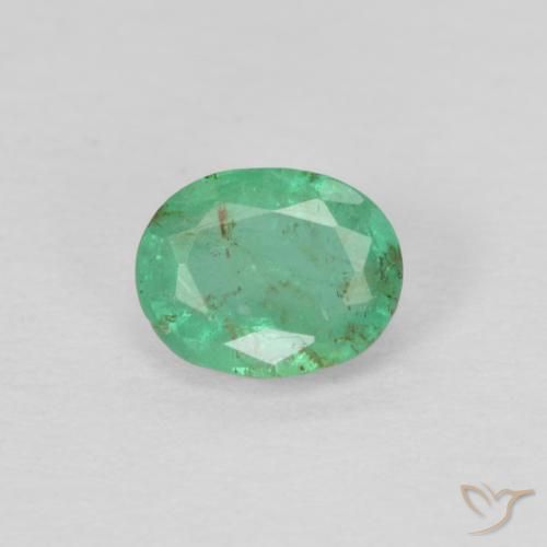 0.31ct طبيعي اخضر زاهى زمرد, بيضوي, VS-SI