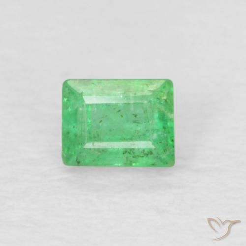 0.20ct طبيعي أخضر مصفر باهت زمرد, باجيت, SI