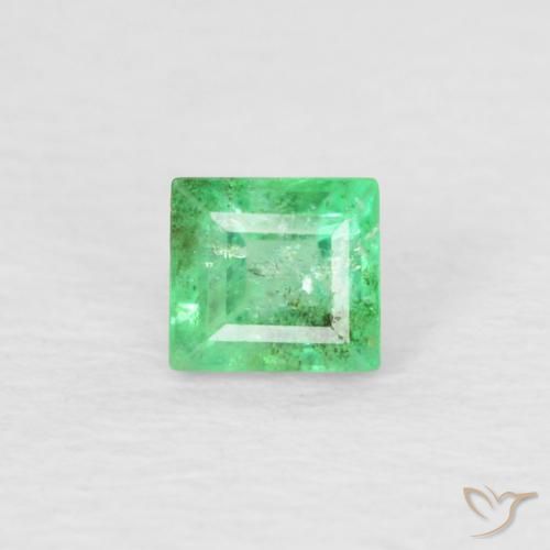 0.18ct طبيعي أخضر النفل فاتح زمرد, باجيت, SI