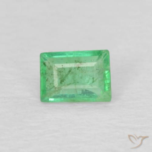 0.15ct طبيعي أخضر كهربائى زمرد, باجيت, SI-I1