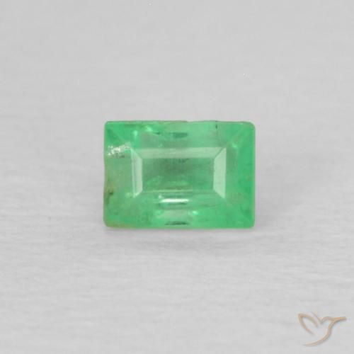 0.21ct طبيعي أخضر متوسط زمرد, باجيت, SI-I1