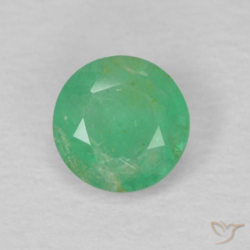 0.27ct طبيعي أخضر مصفر زمرد, دائري, VS-SI