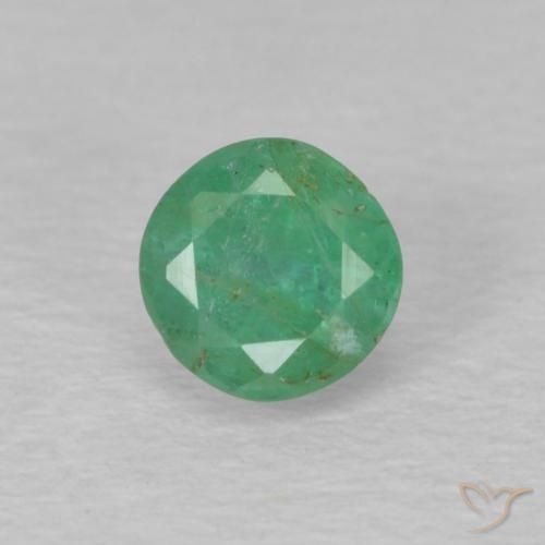 0.30ct طبيعي أخضر متوسط زمرد, دائري, VS-SI