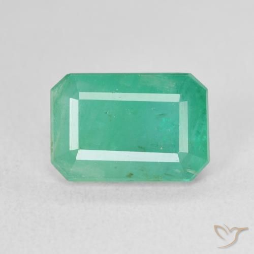 3.46ct طبيعي أخضر أزرق زمرد, قص الزمرد, SI