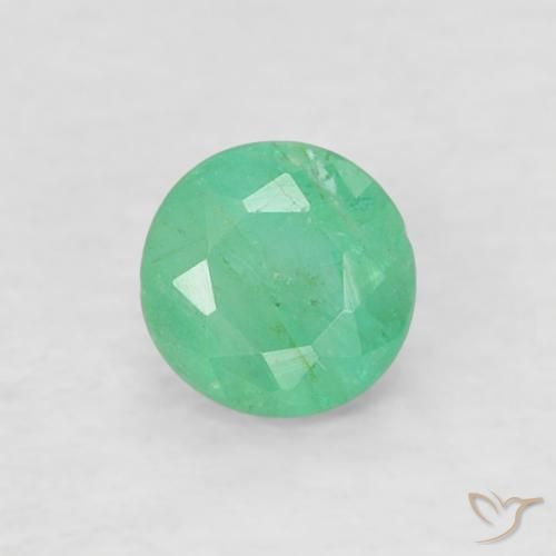 0.16ct طبيعي أخضرالنعناع زمرد, دائري, SI