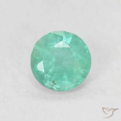 0.15ct طبيعي أخضر زمردى رائع زمرد, دائري, SI
