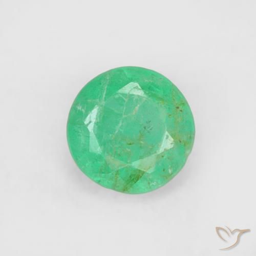 0.16ct طبيعي أخضر أزرق زمرد, دائري, SI