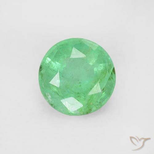 0.16ct طبيعي أخضر رائع زمرد, دائري, SI