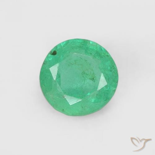 0.18ct طبيعي أخضر رائع زمرد, دائري, SI