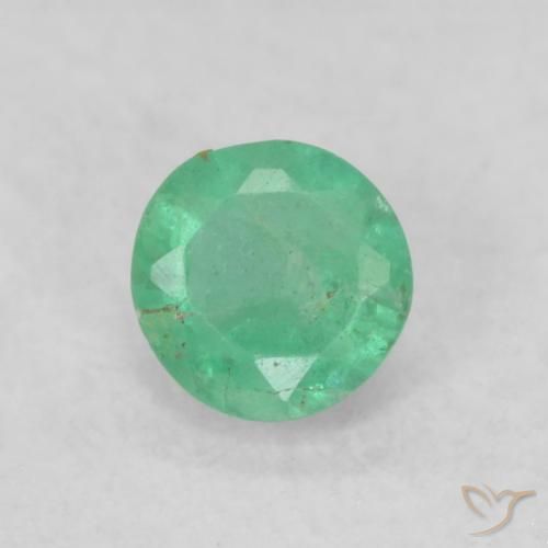 0.19ct طبيعي أخضر متوسط زمرد, دائري, SI