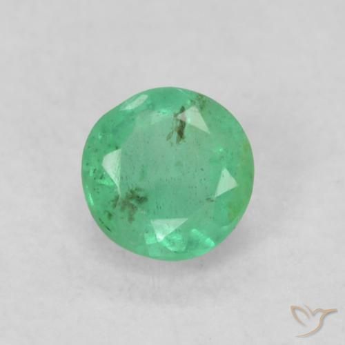 0.20ct طبيعي اخضر زاهى زمرد, دائري, SI