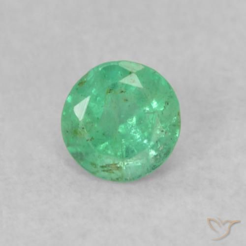 0.16ct طبيعي اخضر زاهى زمرد, دائري, SI