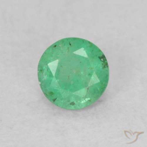 0.17ct طبيعي أخضر كثيف زمرد, دائري, SI