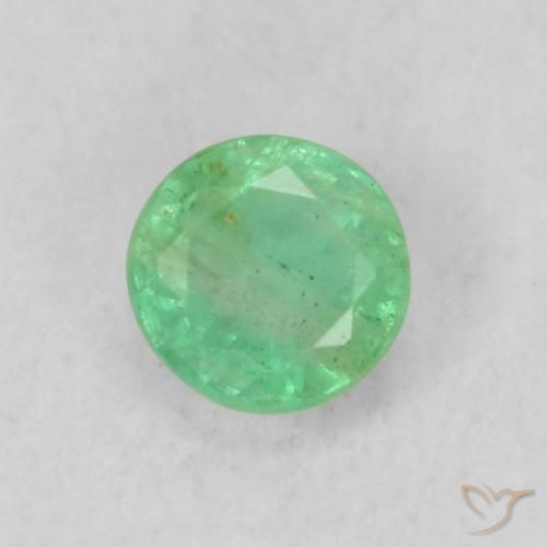 0.20ct طبيعي أخضر كهربائى زمرد, دائري, SI