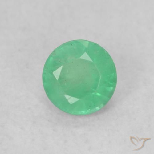 0.17ct طبيعي أخضر متوسط زمرد, دائري, SI