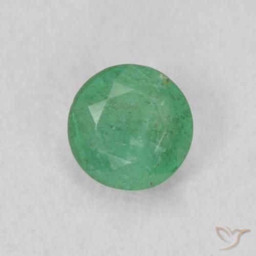 0.18ct طبيعي الأخضر الغامق زمرد, دائري, SI
