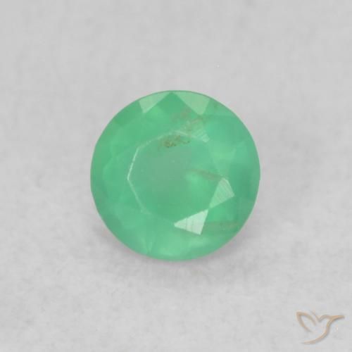 0.15ct طبيعي أخضر النفل فاتح زمرد, دائري, SI