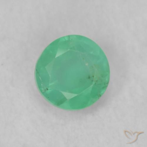 0.18ct طبيعي أخضر سرخسى غامق زمرد, دائري, SI