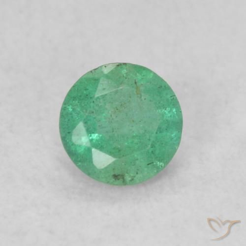 0.14ct طبيعي أخضر متوسط زمرد, دائري, SI